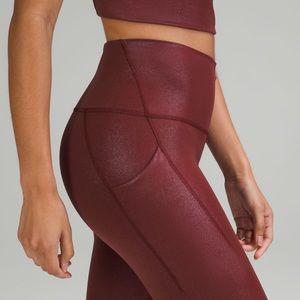 Lululemon wunder train high rise tight w pockets 25” foil NWT S6